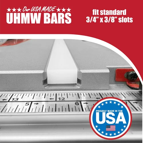 Miniatura 3 de Barra fresada de precisión UHMW 3/4" X 3/8" X 36" para plantillas, accesorios o ranuras de inglete