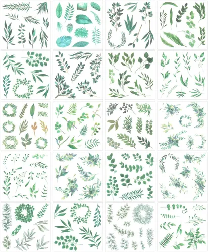 allydrew Washi - Juego de calcomanías para álbumes de recortes, hojas verdes (20 hojas)