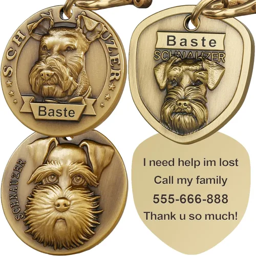 Miniatura 13 de Etiquetas para Perros Golden Retriever Personalizadas para Mascotas Etiqueta de Identificación de Nombre de Perro Grabada Personalizada de Cobre 023