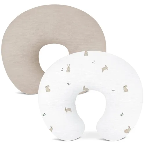 Miniatura 16 de Fundas de almohada de lactancia, funda de muselina para almohadas de lactancia, cómodas para bebés niñas y niños (rosa polvoriento)