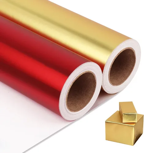 Miniatura 17 de NESCCI Papel de regalo metálico dorado, papel de color sólido, papel de regalo perfecto para bodas, día de San Valentín, cumpleaños, Navidad, baby
