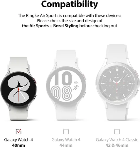 Miniatura 2 de Ringke [Deportes aéreos + estilo bisel] Compatible con Samsung Galaxy Watch 4 de 1.575 pulgadas, funda flexible de poliuretano termoplástico a