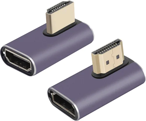 Miniatura 7 de Adaptador HDTV de 8K y 60Hz de 90 grados de ángulo descendente macho a hembra, conector HDTV 2.1UHD de 48 Gbps, extensor 3D, compatible con HDR, PC