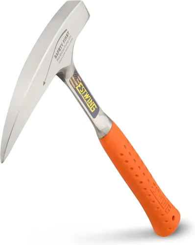 ESTWING Rock Pick - Martillo de geología fabricado en Estados Unidos de 22 onzas con punta puntiaguda y agarre de reducción de impactos naranja de
