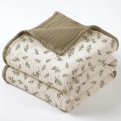 Miniatura 18 de lulumoon Manta de muselina neutra para bebé, ropa de cama de algodón transpirable para cuna para niños pequeños, 4 capas suaves y ligeras