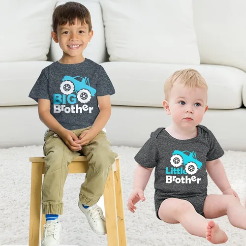 Miniatura 3 de Funnycokid Conjunto de camisas a juego para hermano mayor, hermano pequeño, ropa de regalo para bebé