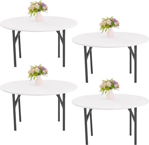 Miniatura 11 de Mantel redondo de elastano para mesa, 4 piezas, elástico, ajustable, lavable, protector de mesa para interiores y exteriores (negro)