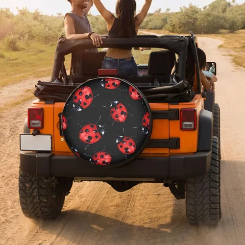 Miniatura 4 de Red Ladybug - Cubierta de neumático de repuesto a prueba de polvo, para remolques, vehículos recreativos, SUV y muchos vehículos, 17 pulgadas