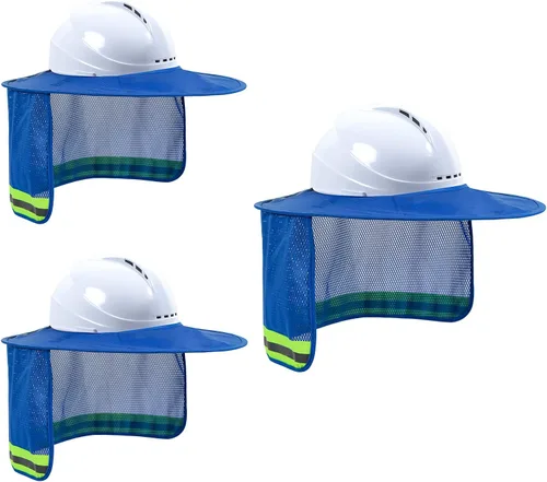 Miniatura 16 de Parasol para Casco Duro, Visera de Alta Visibilidad con Protección para el Cuello con Tira Reflectante, Accesorios para Casco Duro, Visera Completa
