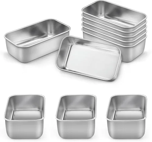 Miniatura 16 de LIANYU Paquete de 4 mini moldes para hornear pan, 6.3 x 3.5 pulgadas, molde pequeño de acero inoxidable para pan casero, molde de hojalata