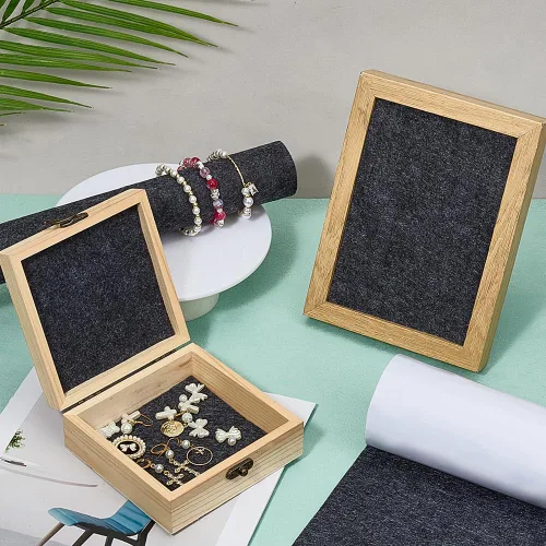 Miniatura 4 de BENECREAT Hojas adhesivas de fieltro negro de 15.5 x 78.5 pulgadas, hojas adhesivas de tela, para hacer disfraces y cajas de joyas