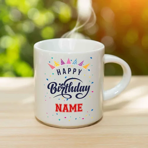 Miniatura 3 de Taza de café con nombre personalizado, feliz cumpleaños (11 onzas)
