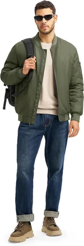 Miniatura 7 de TBMPOY Men's Winter Bomber Jacket Warm Fall Casual Flight Windbreaker Padded Coats Full Zip Stylish Varsity