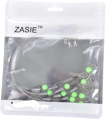 Miniatura 4 de Carolina Rigs para pesca, líderes de pesca de acero de 12 pulgadas con peso de pesca, aparejos Carolina preaparejados con peso de pesca de 1/6