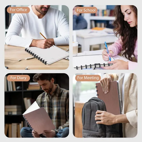 Miniatura 5 de Discbound - Cuaderno recargable de 5 materias de 8.6 x 12 pulgadas, diario en espiral personalizable con páginas extraíbles, planificador de 120 2