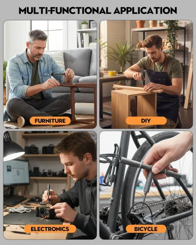 Miniatura 6 de Saker Juego de destornilladores magnéticos 42 en 1 con trinquete mango en T para regalos en el hogar, computadora, bicicleta, muebles y proyectos
