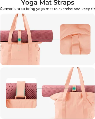 Miniatura 12 de BAGSMART Bolsa de mano para mujer con cremallera, bolsa de gimnasio con compartimentos, bolsa de trabajo para enfermera, baile, bolsa de yoga