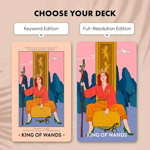 Miniatura 7 de Wyspell Baraja de tarot femenina - Cartas de tarot sin bordes con libro guía para principiantes - Juego de cartas para principiantes