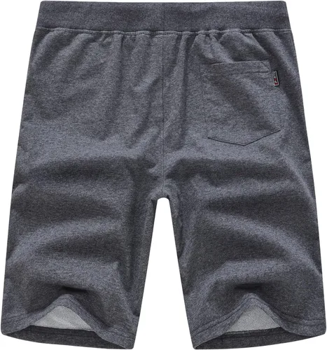 Miniatura 2 de QPNGRP - Pantalones cortos para hombre con cierre de cordón, cintura elástica