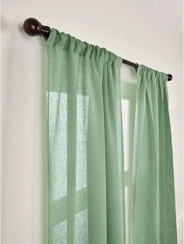Miniatura 2 de Solino Home - Cortinas de lino de lino europeo de 108 pulgadas de largo, 100% lino puro verde álamo, 52 x 108 pulgadas de largo, cortinas de ventana