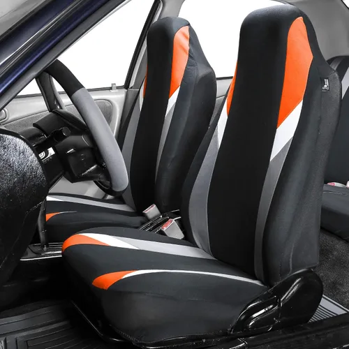 Miniatura 90 de FH Group Juego de fundas de tela para asiento delantero de automóvil para asientos de cubo, ajuste universal, compatible con bolsa de aire, fundas