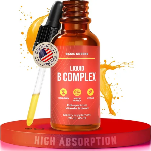 Miniatura 8 de Vitamina B Complex Liquid Drops Vegan – Fórmula sublingual extra fuerte, maximiza la absorción y aumenta la energía – B1, B2, B3, B5, B6, B7, B9