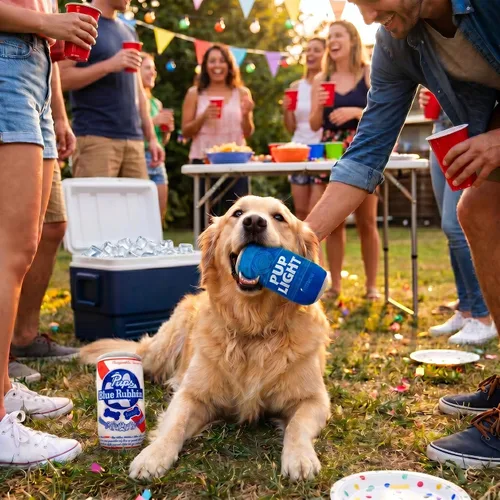 Miniatura 2 de Nestpark Pup Light and Pups Blue Rubbin - Juguetes de cerveza para perros de parodia - Divertidos juguetes de felpa chirriante y arrugada