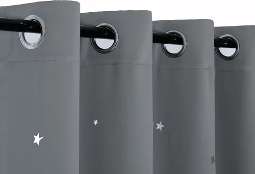 Miniatura 6 de Anjee Cortina opaca con diseño de estrellas.