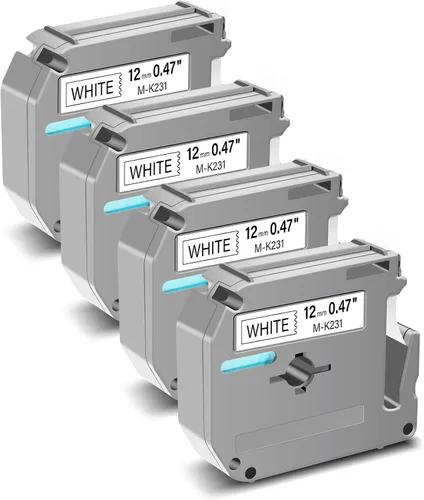Miniatura 10 de GREENCYCLE Compatible con Brother M231 M-K231 MK231 M-231 MK231s Cinta de etiquetas no laminadas de 0.47 pulgadas 1/2 pulgadas x 26.2 pies