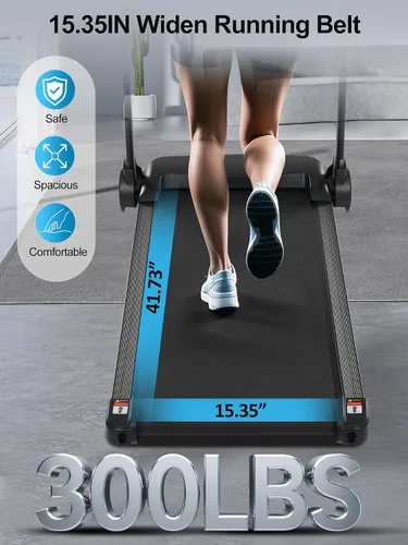 Miniatura 7 de Merax Cinta de correr con 8% de inclinación, cintas de correr plegables de 3.0 HP para el hogar, almohadilla para caminar de 10 MPH con barra