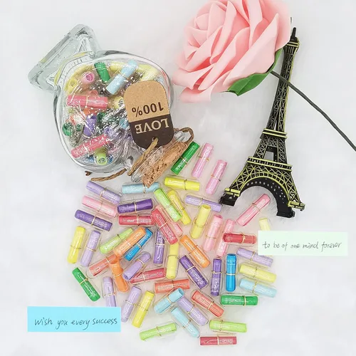 Miniatura 2 de Hefonti Mensaje de cápsula en una botella, 50 piezas de píldoras de amor, letras de relaciones de larga distancia, regalos para pareja, novia, 50