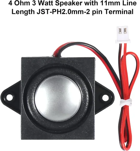 Miniatura 3 de 4 piezas de altavoz mini de 4 ohmios, 3 vatios, altavoz micro para Arduino con longitud de línea de 11 mm, terminal JST-PH2.0mm de 2 pines