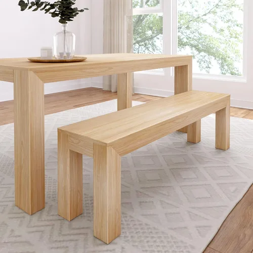 Miniatura 18 de Plank+Beam Mesa de comedor de 48 pulgadas, mesa de cocina de madera maciza de 48 pulgadas, mesa de comedor rectangular para comedor, oficina