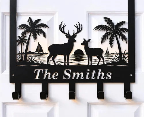 Miniatura 18 de Soporte personalizado para llaves de pared, ganchos de pared con nombre de familia, organizador de llaves de metal, decoración para colgar llaves