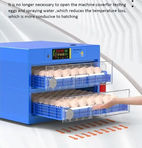 Miniatura 7 de Incubadoras de huevos para incubar huevos de pollo con volteador automático de huevos, pantalla LED y control de humedad, máquina digital para criar