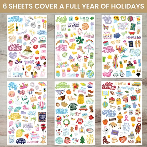 Miniatura 2 de Bloom Daily Planners Nuevas hojas de calcomanías para planificador de temporada navideña, paquete de calcomanías de temporada, más de 250 Nuevo
