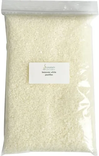 Soapeauty Pastillas de cera de abeja blanca | 100% natural de grado cosmético de cera de abeja para bálsamo labial, cuidado de la piel, cuidado del