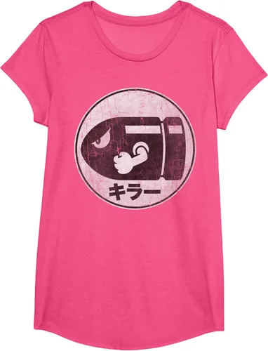 Miniatura 13 de Super Mario Camiseta con logotipo de Bullet Bill Distressed en Kanji