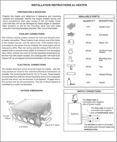 Miniatura 8 de XuSha Calentador de ventilador universal de 8000 BTU, 4 puertos, 12 voltios, calentador de aire, diésel, portátil, de bajo perfil, calentador