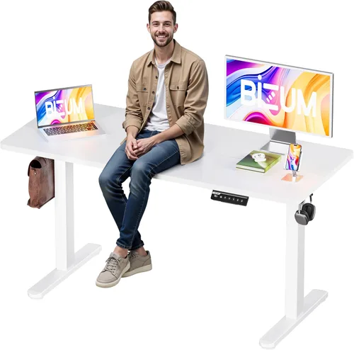 Miniatura 17 de BIZUM - Escritorio de pie eléctrico de 40x24 pulgadas con ajuste de altura y configuraciones de memoria, escritorio ergonómico para sentarse o estar