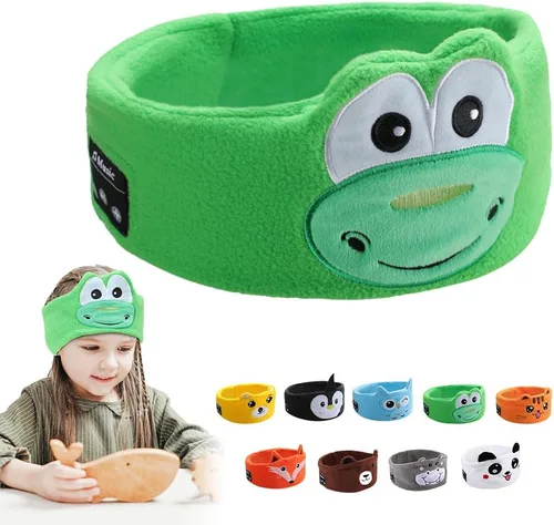 Miniatura 11 de Auriculares Inalámbricos para Niños, Auriculares Sobre la Oreja para Niños y Pequeños, con Altavoces Delgados y Diadema de Felpa Super Suave (Oso)