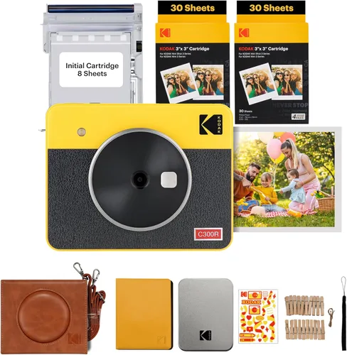 Miniatura 14 de KODAK Mini Shot 3 Cámara digital instantánea retro de 3 x 3 pulgadas e impresora fotográfica, 38 hojas, cámara de impresión portátil 2 en 1, Amarillo