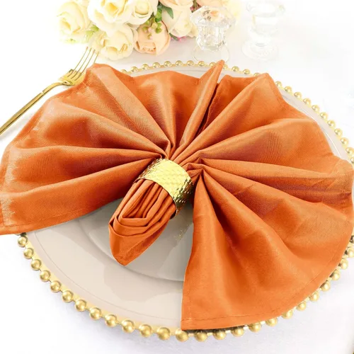 Miniatura 2 de Efavormart - Juego de 5 servilletas de tela de 20 x 20 pulgadas, servilletas de cena naranjas sin costuras, servilletas de mesa de lino lavables