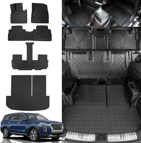 Miniatura 14 de Rongtaod Tapete de Carga Compatible con Hyundai Palisade 2020-2025 de 7 Asientos, Tapete de Maletero, Tapete de Carga, Forro de Carga para Todo