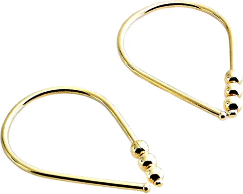 Miniatura 14 de 13mm de plata de ley 20 GA Aretes de aro invertidos colgantes de lágrima hipoalergénicos ligeros con hilo para mujer
