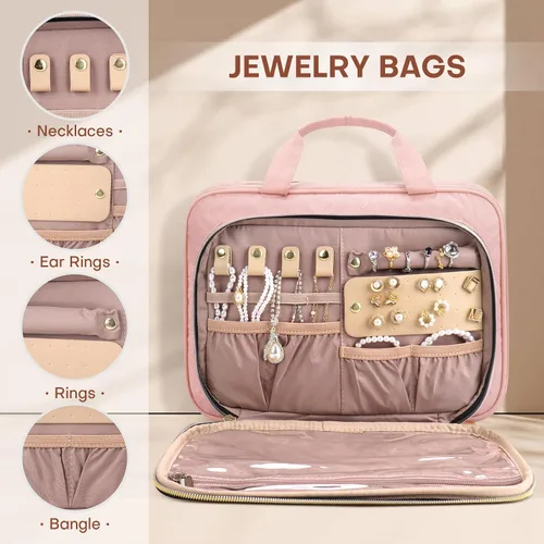 Miniatura 17 de Neceser de viaje con organizador de joyas, Beige