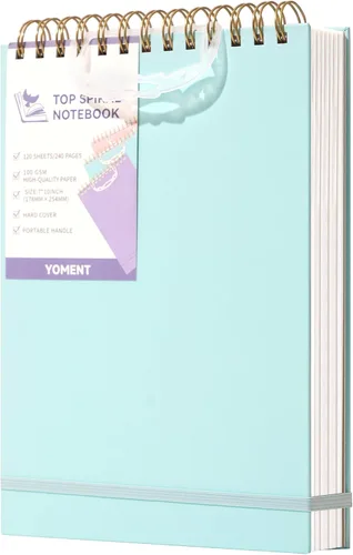 Miniatura 8 de Yoment Cuaderno de espiral superior, blocs de estenografía de tapa dura, 240 páginas, cuadernos de espiral encuadernados en la parte superior, Rosado