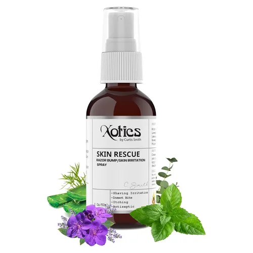 Xotics Skin Rescue Razor Bump 2 oz – Tratamiento natural para quemaduras de afeitado para hombres y mujeres – Ingredientes naturales