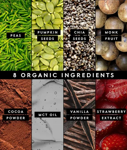 Miniatura 4 de Truvani Proteína vegana de guisante en polvo Chocolate y fresa 0.71 oz de proteína orgánica a base de plantas 20 porciones Keto Sin gluten
