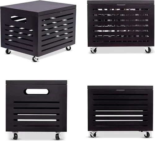 Miniatura 5 de BIRDROCK HOME Caja organizadora de almacenamiento de archivos rodantes con tapa (nueva versión) – Caja decorativa de madera de bambú para documentos